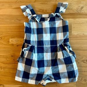 Janie and Jack Gingham Ponte Romper Size 18-24 Months